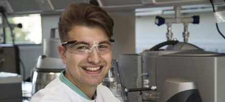 George Mihailescu in his lab